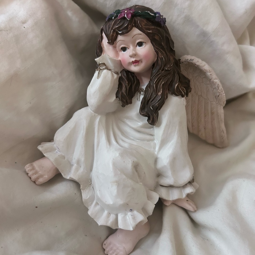 Ganz Angel Shelf Sitter Figurine with Floral Crown